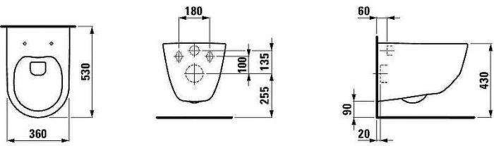 Комплект унитаза с инсталляцией Laufen Pro Rimless ПЭК Z.RU93.0.761.5 с сиденьем Микролифт и клавишей смыва Хром