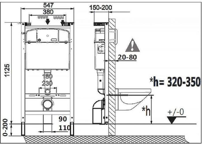 Комплект унитаза с инсталляцией Laufen Pro Rimless ПЭК Z.RU93.0.761.5 с сиденьем Микролифт и клавишей смыва Хром