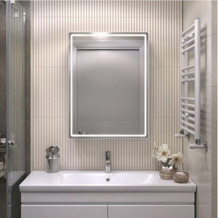 Зеркальный шкаф Vigo Geometry Comfort 60 220 с подсветкой цвет Белый