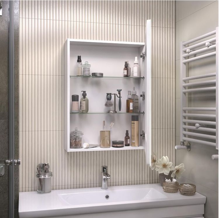 Зеркальный шкаф Vigo Geometry Comfort 60 220 с подсветкой цвет Белый