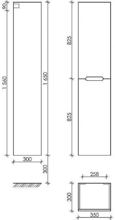 Шкаф пенал Sancos Norma 2.0 35 PNR2.035W подвесной Белый глянец