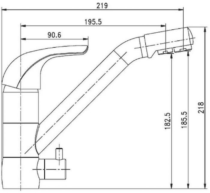 Смеситель для кухни Aquanet Kitchen AF777-44С 261840 Хром