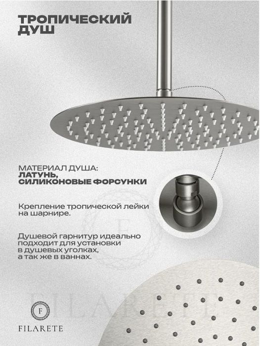 Душевая система FILARETE Roun FL1029NK цвет Никель