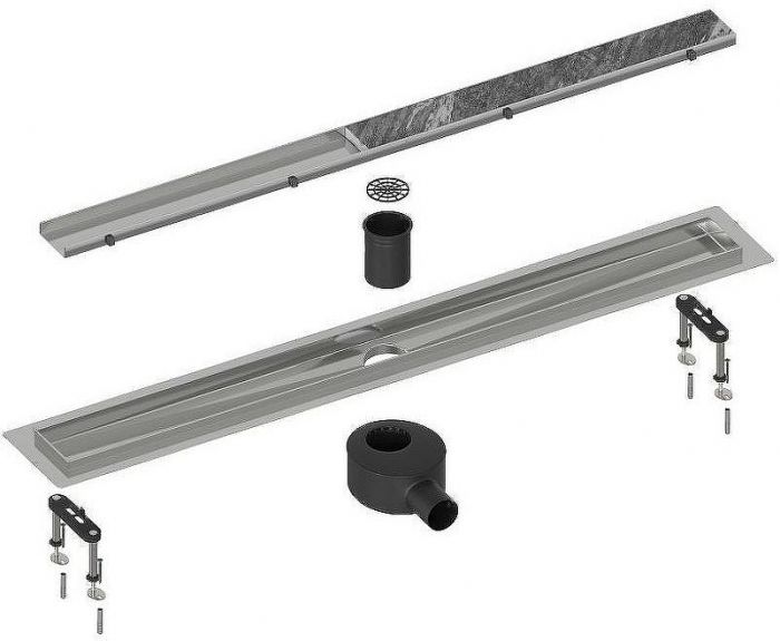 Душевой лоток Timo Drain System 80 DS230208/01 с решеткой Сатин / под плитку