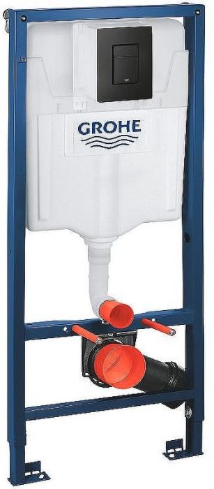 Комплект унитаза AQUAme AQM2002 с инсталляцией Grohe Rapid SL 38811KF0 с сиденьем Микролифт и Черной матовой клавишей смыва