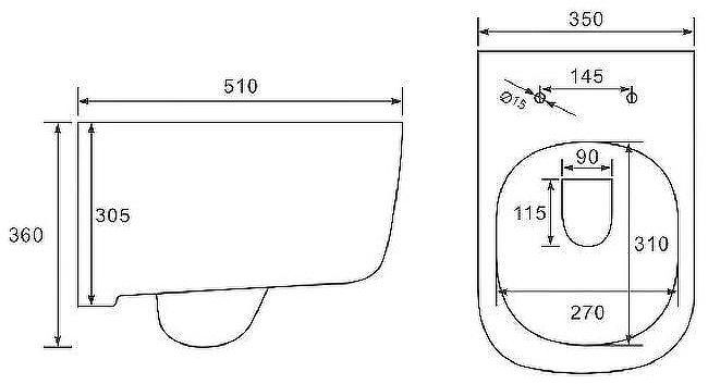 Унитаз Vincea Idea Rimless VT1-33 подвесной с сиденьем Микролифт