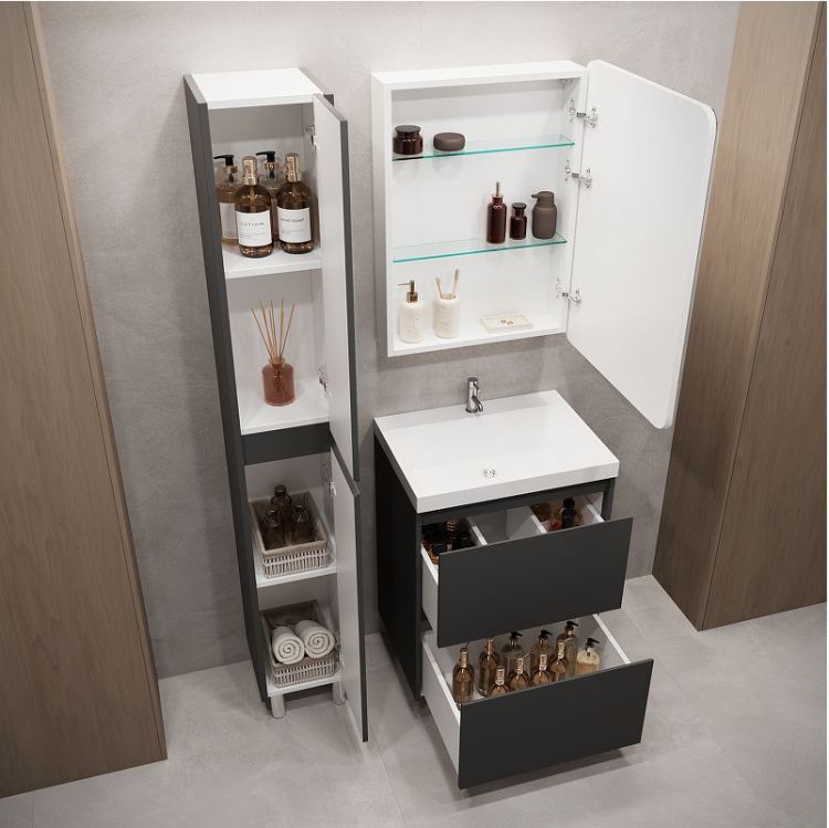 Тумба под раковину Stella Polar Борнео 60 SP-00001385 цвет Графит матовый