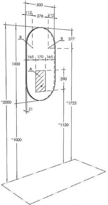 Зеркало Aquaton Альто 50 1A256402A1010 с подсветкой с сенсорным выключателем