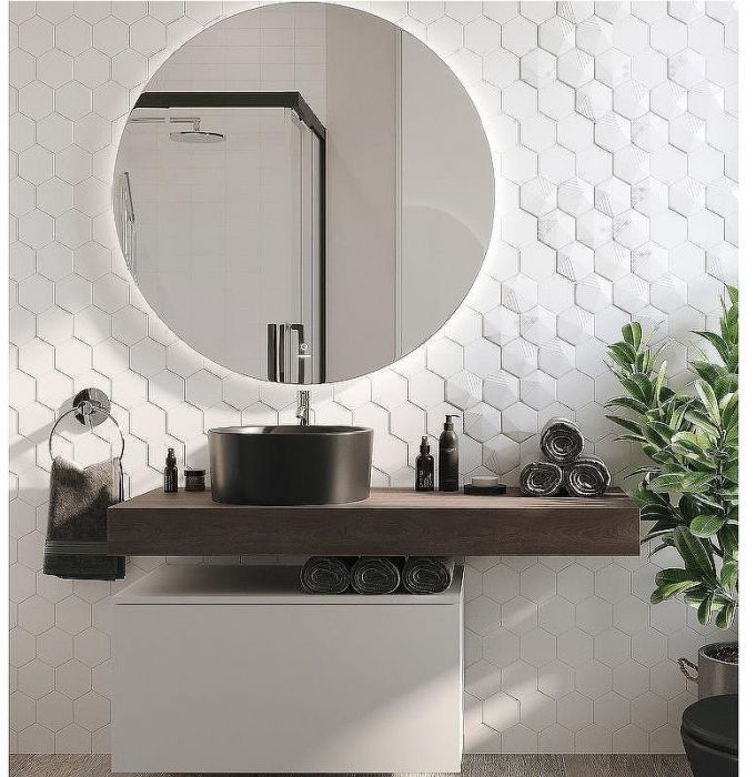 Комплект мебели для ванной STWORKI Ольборг 120 481991 подвесная Белая матовая Дуб карпентер