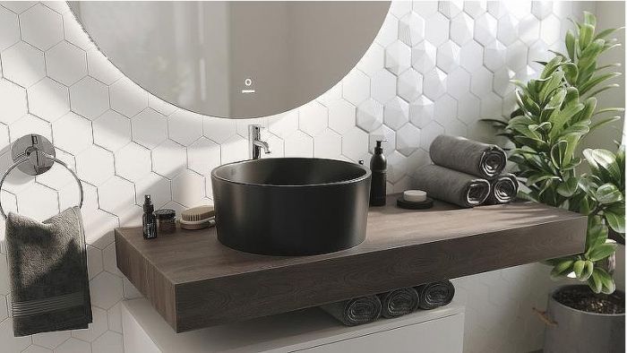 Комплект мебели для ванной STWORKI Ольборг 120 481991 подвесная Белая матовая Дуб карпентер