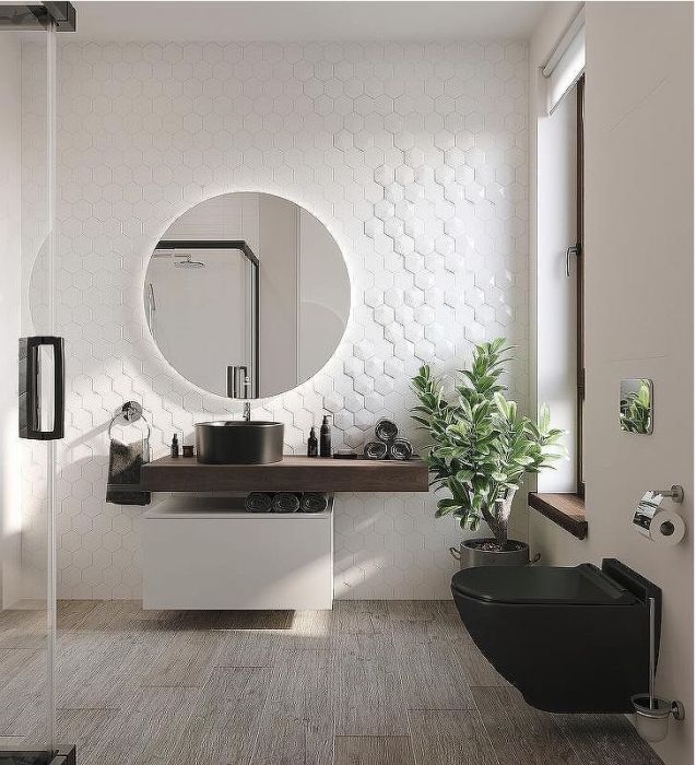 Комплект мебели для ванной STWORKI Ольборг 120 481991 подвесная Белая матовая Дуб карпентер