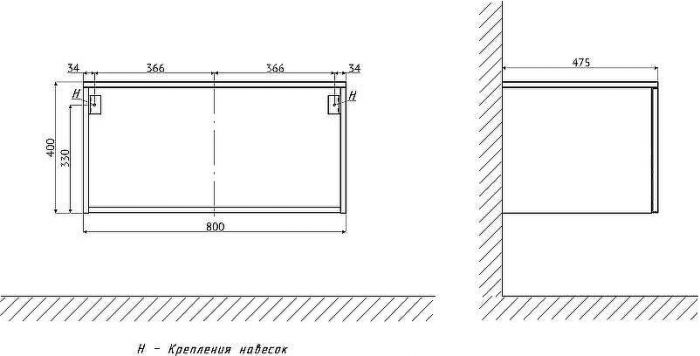 Комплект мебели для ванной STWORKI Ольборг 120 481991 подвесная Белая матовая Дуб карпентер