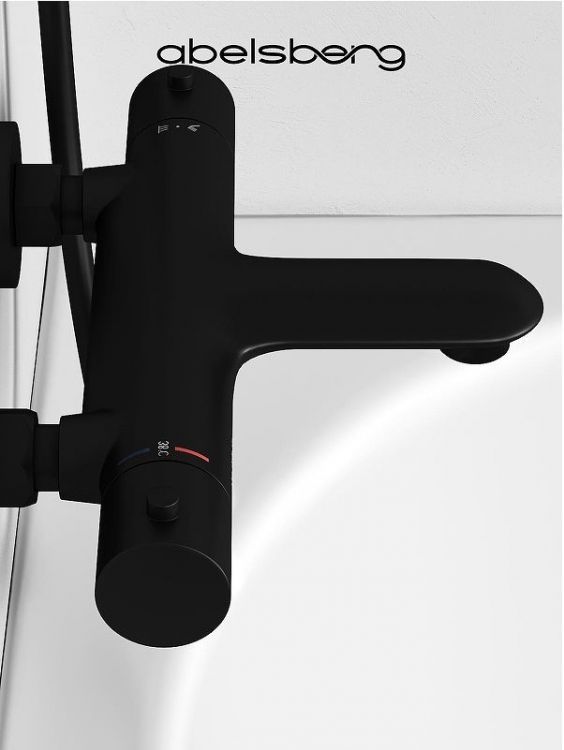 Смеситель для ванны Abelsberg Perfecta INF61101MB с термостатом цвет Вулканический черный Смеситель для ванны Abelsberg Perfecta INF61101MB с термостатом цвет Вулканический черный