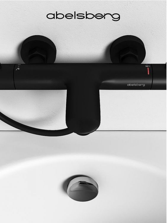 Смеситель для ванны Abelsberg Perfecta INF61101MB с термостатом цвет Вулканический черный Смеситель для ванны Abelsberg Perfecta INF61101MB с термостатом цвет Вулканический черный