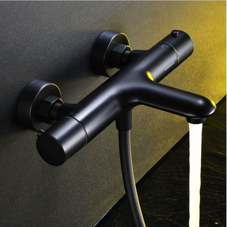 Смеситель для ванны Abelsberg Perfecta INF61101MB с термостатом цвет Вулканический черный Смеситель для ванны Abelsberg Perfecta INF61101MB с термостатом цвет Вулканический черный