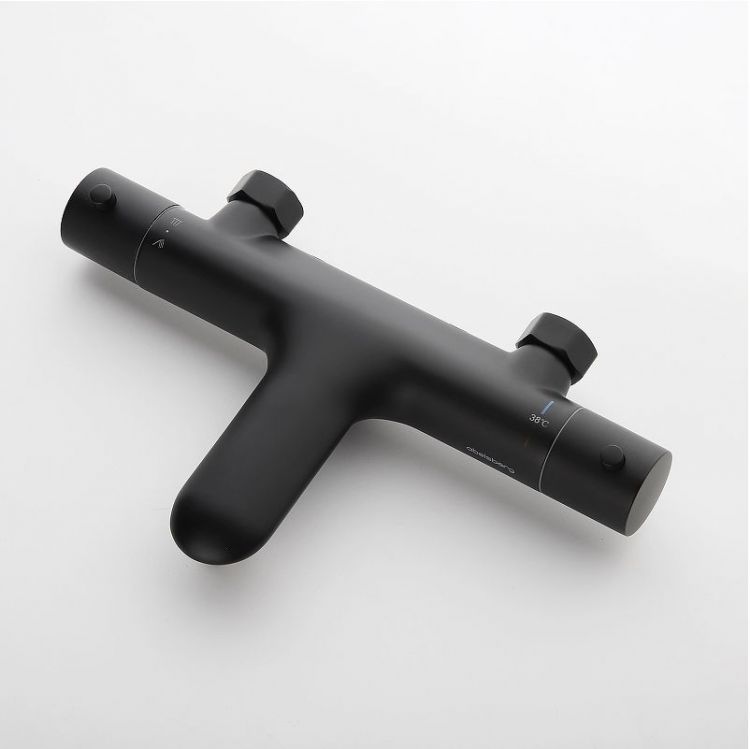 Смеситель для ванны Abelsberg Perfecta INF61101MB с термостатом цвет Вулканический черный Смеситель для ванны Abelsberg Perfecta INF61101MB с термостатом цвет Вулканический черный