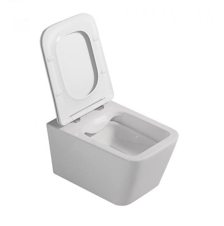 Комплект унитаза Abber Rechteck AC1201-AC0105-AC0121MMG с сиденьем Микролифт и клавишей смыва цвет Золото матовое