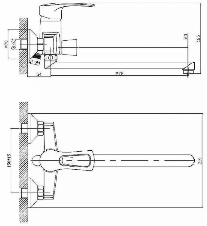 Смеситель для ванны Viko V-6405 универсальный Хром Смеситель для ванны Viko V-6405 универсальный Хром