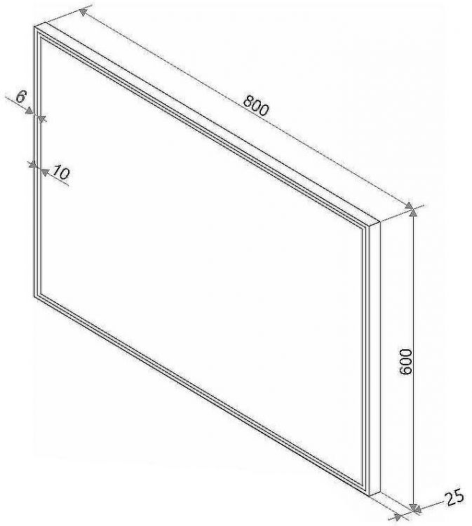 Зеркало Sintesi Armadio 80 SIN-SPEC-ARMADIO-black-80 с подсветкой Черное с сенсорным выключателем