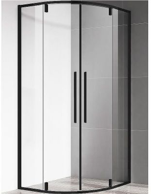 Душевой уголок AQUAme 80x80 AQM7101-2-8 профиль Черный матовый стекло прозрачное