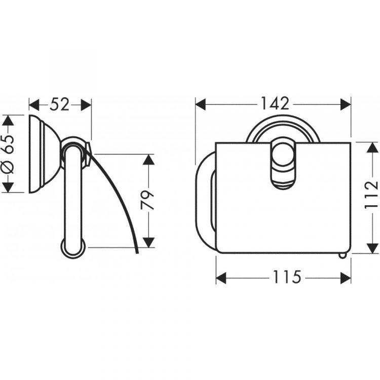 Держатель для туалетной бумаги AXOR Carlton с пластиной хром 41438000