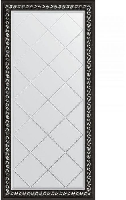 Зеркало Evoform Exclusive-G 157х75 BY 4268 с гравировкой в багетной раме - Черный ардеко 81