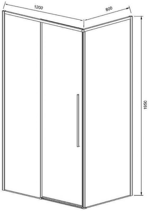 Душевой уголок Vincea Slim-N 120x80 VSR-4SN8012CGB профиль Черный стекло тонированное