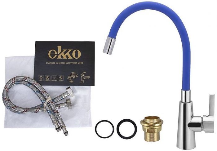 Смеситель для кухни Ekko E4205-E57 цвет Хром Синий