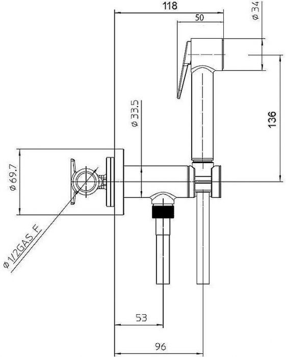 Гигиенический душ со смесителем Bossini E37007B.073 Черный матовый