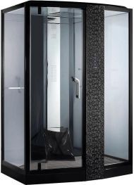 Душевая кабина Orans 150x100 R 89102rb с баней профиль Черный задние стенки Черные