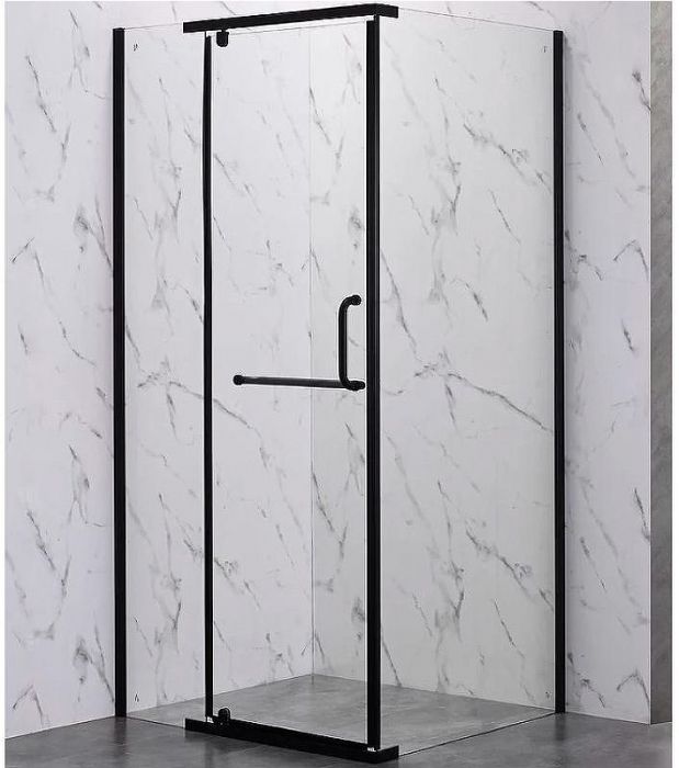 Душевой уголок Veconi Rovigo RV-18B 90x90 RV18B-90-01-C5 профиль Черный матовый стекло прозрачное