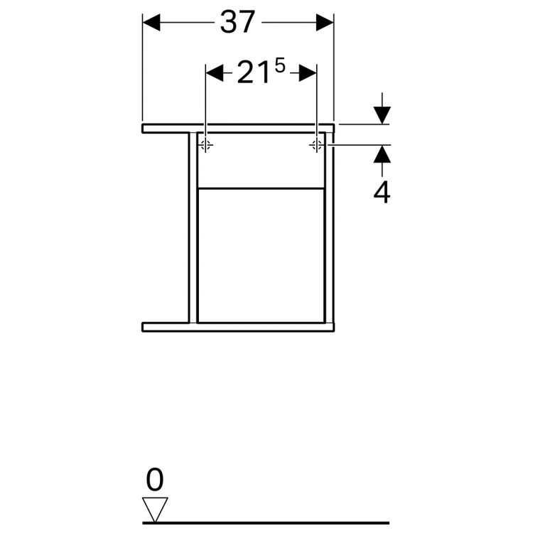 Боковой шкафчик Geberit iCon XS, 37x25, цвет: платина [840139000]