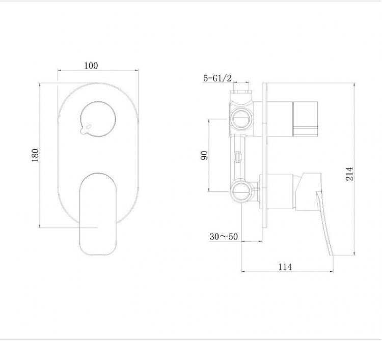 Смеситель для душа AWP Teza S0828C цвет Хром