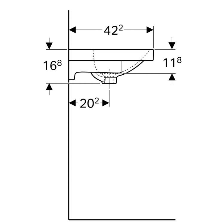 Раковина Geberit Acanto, 500.632.01.2 Раковина Geberit Acanto, 500.632.01.2
