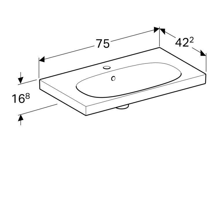 Раковина Geberit Acanto, 500.632.01.2 Раковина Geberit Acanto, 500.632.01.2