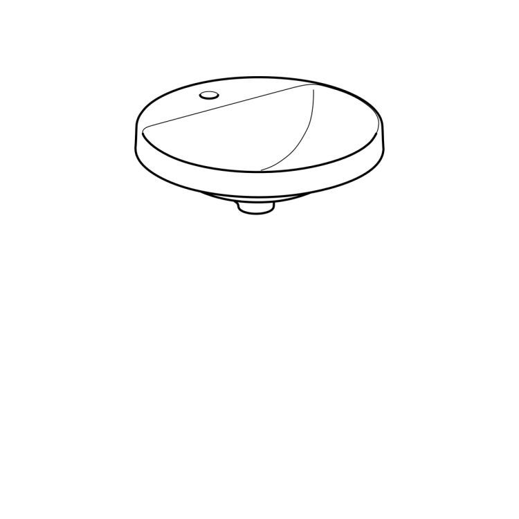 Раковина Geberit VariForm круглой формы, D=48 см, с отв. под смеситель, без отв. перелива [500.706.01.2]