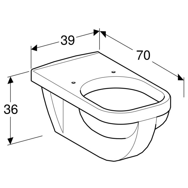 Унитаз Geberit Comfort Square подвесной, 6л [208550000]