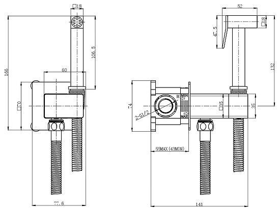 Гигиенический душ со смесителем WeltWasser Higi Q01 GL 10000013671 цвет Золото