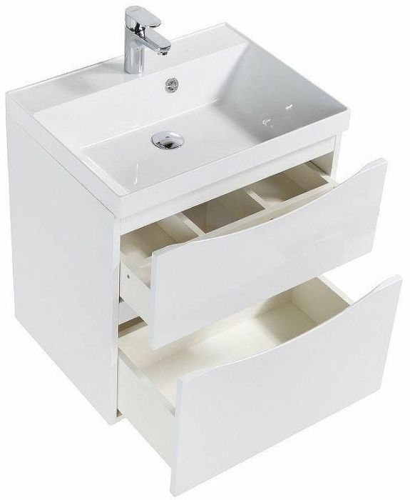 Тумба под раковину BelBagno Marino 60 MARINO-H60-600-2C-SO-BL-P подвесная Bianco Lucido