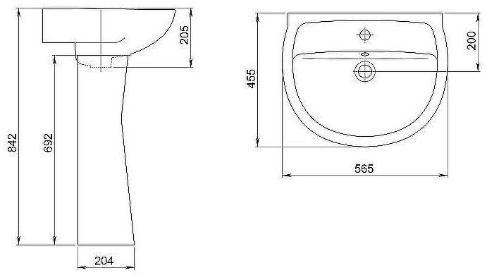 Раковина Santeri Версия 55 1.3111.5.S00.11B.0 Белая