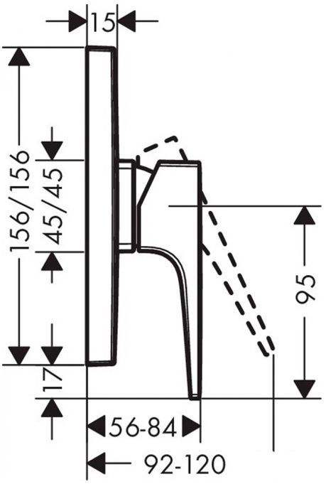 Hansgrohe Metropol Смеситель для душа однорычажный, внешняя часть, цвет: хром