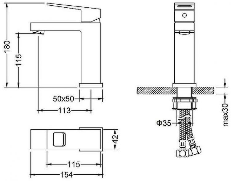 Смеситель для раковины Timo Briana 7161/17F Золото матовое