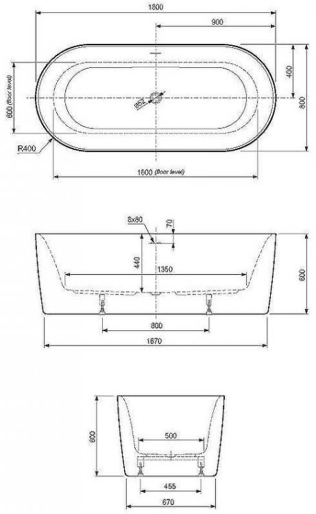 Акриловая ванна Cezares Metauro 180x80 METAURO-INT-Central-180-80-60 Белая глянцевая без гидромассажа Акриловая ванна Cezares Metauro 180x80 METAURO-INT-Central-180-80-60 Белая глянцевая без гидромассажа