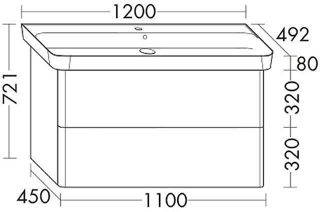 Тумба с раковиной Burgbad Iveo 120 SFEN120F2833G0161C0001*1 подвесная Белая глянцевая