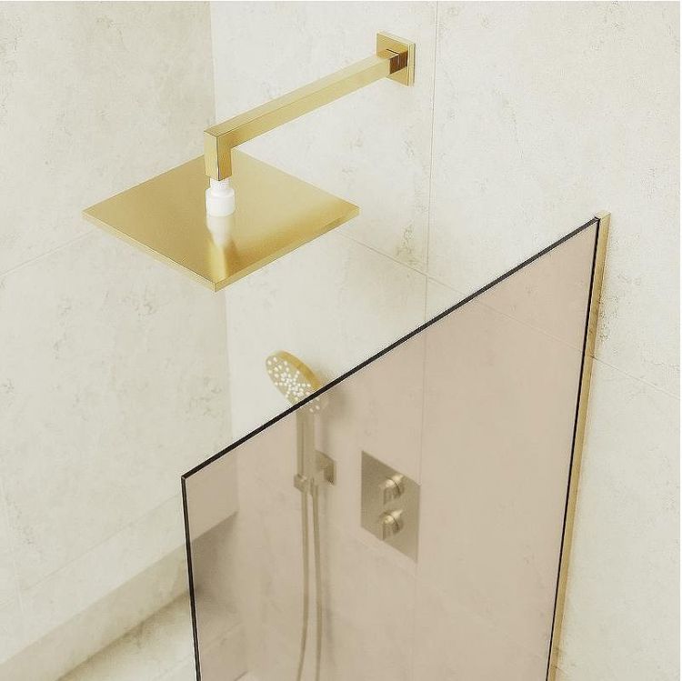 Шторка на ванну Maybah Glass MGV-66-3у 400x1400 в узком профиле Золото стекло бронзовое