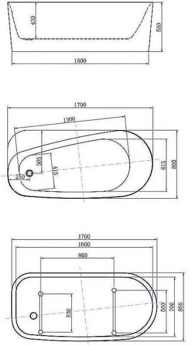 Акриловая ванна Allen Brau Priority 1 170x80 2.31001.20 без гидромассажа