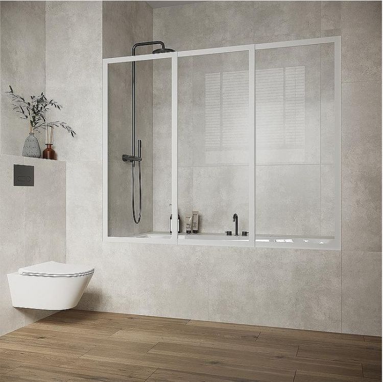 Шторка на ванну Creto Avalon 1.0 170 SH00064 профиль Белый стекло прозрачное