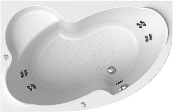 Акриловая ванна Radomir Vannesa Ирма 160х105 L 2-75-2-1-9-229 с гидромассажем Классик Хром