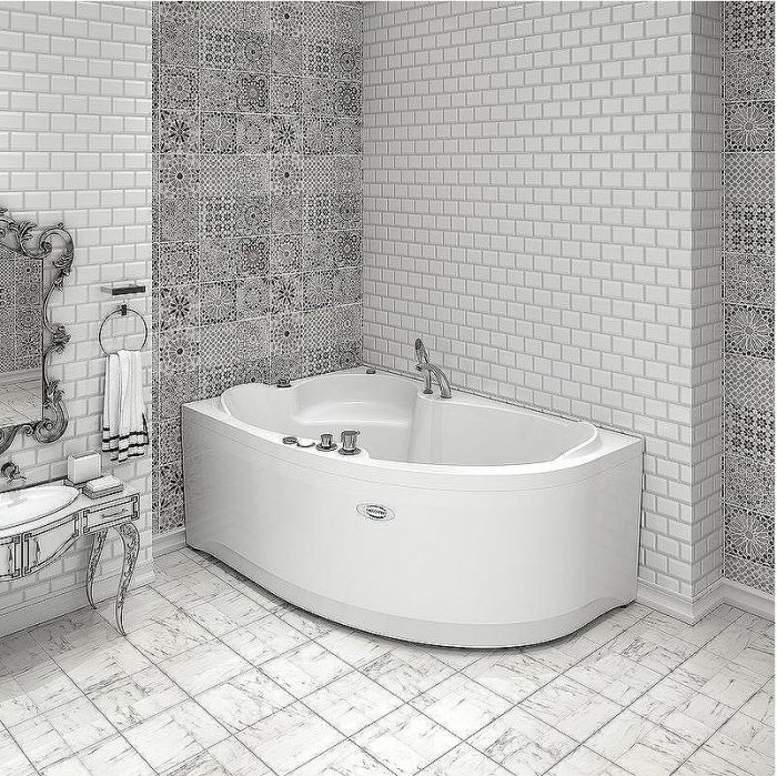 Акриловая ванна Radomir Vannesa Ирма 160х105 L 2-75-2-1-9-229 с гидромассажем Классик Хром