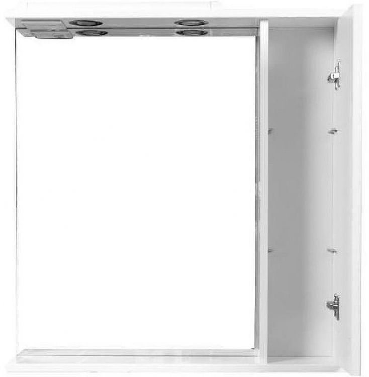 Зеркало со шкафом Sanflor Палермо 75 С23875 с подсветкой Белое глянцевое